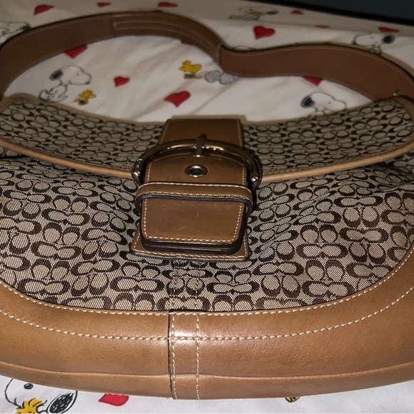 Coach SoHo Brown Signature Medium Shoulder Bag Made in Turkey Y2K EUC - Picture 4 of 16